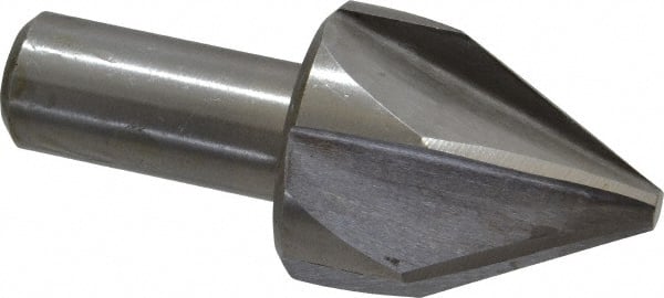 Interstate - 1-1/2" Head Diam, 3/4" Shank Diam, 6 Flute 60° High Speed Steel Countersink - Exact Tooling