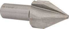 Interstate - 1-3/4" Head Diam, 1" Shank Diam, 6 Flute 60° High Speed Steel Countersink - Exact Tooling