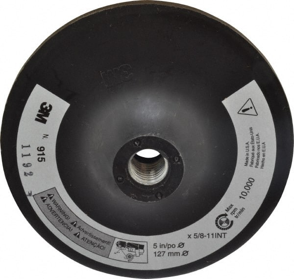 3M - 5" Diam Hook & Loop Disc Backing Pad - Firm Density, 10,000 RPM - Exact Tooling