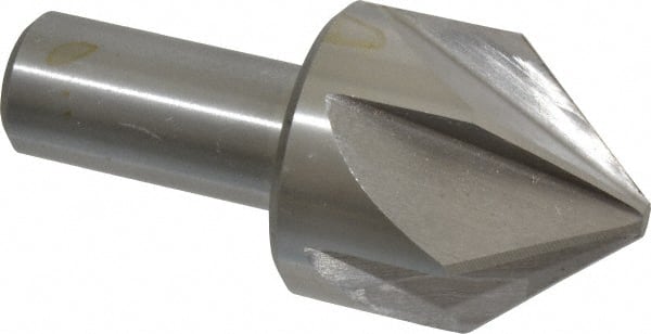 Interstate - 2" Head Diam, 1" Shank Diam, 6 Flute 82° High Speed Steel Countersink - Exact Tooling