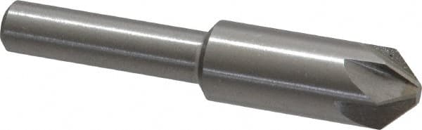 Interstate - 3/8" Head Diam, 1/4" Shank Diam, 6 Flute 90° High Speed Steel Countersink - Exact Tooling