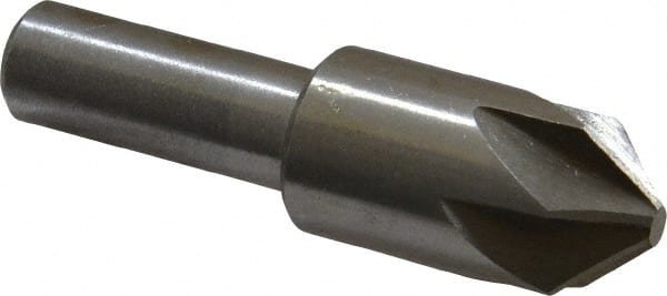 Interstate - 3/4" Head Diam, 1/2" Shank Diam, 6 Flute 90° High Speed Steel Countersink - Exact Tooling