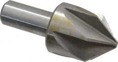 Interstate - 1-1/2" Head Diam, 3/4" Shank Diam, 6 Flute 90° High Speed Steel Countersink - Exact Tooling