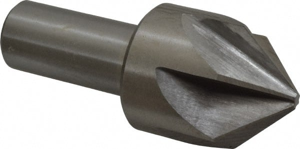 Interstate - 1-3/4" Head Diam, 1" Shank Diam, 6 Flute 90° High Speed Steel Countersink - Exact Tooling