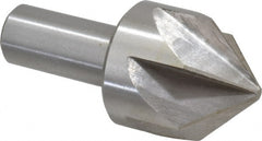 Interstate - 2" Head Diam, 1" Shank Diam, 6 Flute 90° High Speed Steel Countersink - Exact Tooling