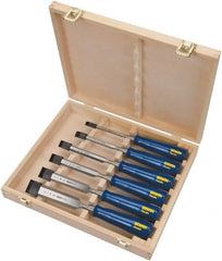 Irwin - 6 Piece Wood Chisel Set - 10-3/4" OAL, Sizes Included 1/4 to 1-1/4" - Exact Tooling