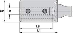 Kennametal - 6mm Bore Diam, 32mm Body Diam x 45mm Body Length, Boring Bar Holder & Adapter - 36mm Bore Depth, Internal & External Coolant - Exact Tooling