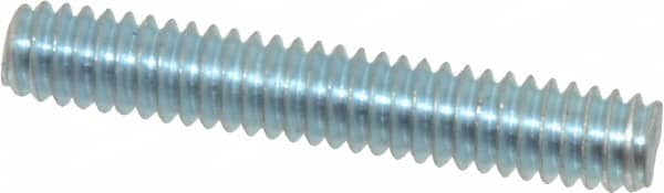 Value Collection - 1/4-20 1-1/2" OAL Fully Threaded Stud - Carbon Steel, Zinc-Plated Finish - Exact Tooling