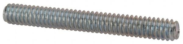 Value Collection - 1/4-20 2" OAL Fully Threaded Stud - Carbon Steel, Zinc-Plated Finish - Exact Tooling