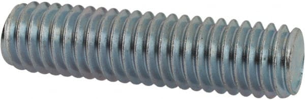 Value Collection - 3/8-16 1-1/2" OAL Fully Threaded Stud - Carbon Steel, Zinc-Plated Finish - Exact Tooling