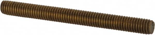Value Collection - #10-32 2" OAL Fully Threaded Stud - Brass, Plain Finish - Exact Tooling