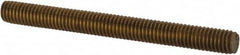 Value Collection - #10-32 2" OAL Fully Threaded Stud - Brass, Plain Finish - Exact Tooling