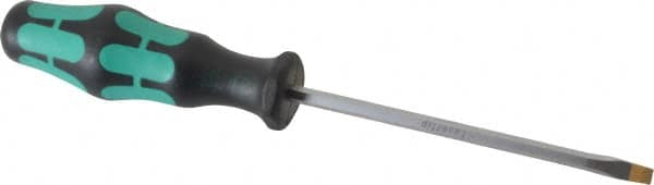 Wera - Slip Stop Slotted Screwdriver - Hexagon Shank, Ergonomic Handle - Exact Tooling