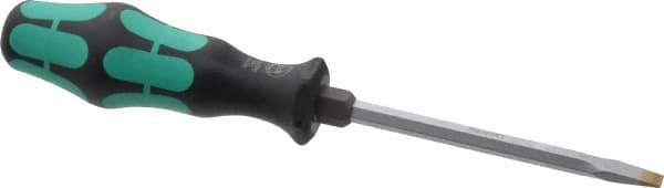 Wera - Slip Stop Slotted Screwdriver - Hexagon Shank, Ergonomic Handle - Exact Tooling