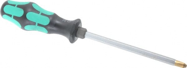 Wera - #3, 10-1/4" OAL, Standard Phillips Screwdriver - 6" Blade Length, Hexagon Shank, Ergonomic Handle - Exact Tooling