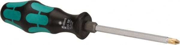 Wera - 4" Blade Length Posidrive Screwdriver - 8" OAL - Exact Tooling