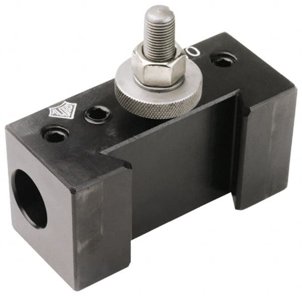 Aloris - Series BXA, #100 Boring Bar Tool Post Holder - 10 to 15" Lathe Swing, 2" OAH, 1" Centerline Height - Exact Tooling