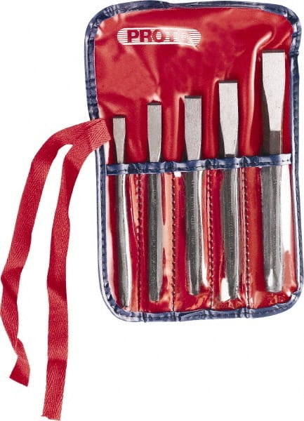 Proto - 5 Piece Cold Chisel Set - Sizes Included 1/4 to 1/2" - Exact Tooling