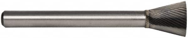 M.A. Ford - 1/4" Cut Diam, 1/8" Shank Diam, Backtaper Head Single Cut Burr - Carbide, End Cut End, 1/4" LOC, 1-3/4" OAL - Exact Tooling