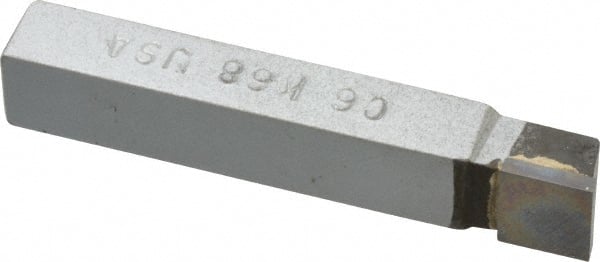 Made in USA - 3/8 x 3/8" Shank, Square Nose Single Point Tool Bit - C-6, Grade K68 - Exact Tooling