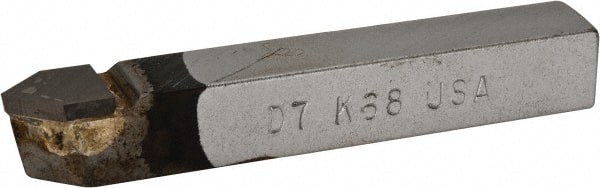 Made in USA - 7/16 x 7/16" Shank, Pointed Nose Single Point Tool Bit - D-7, Grade K68 - Exact Tooling