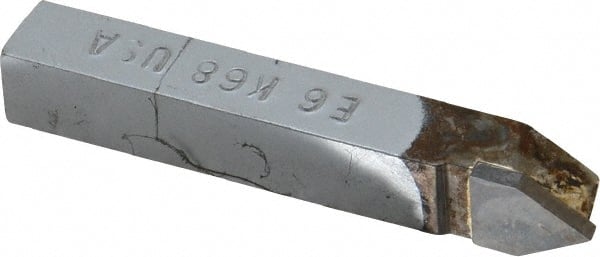 Made in USA - 3/8 x 3/8" Shank, Threading Single Point Tool Bit - E-6, Grade K68 - Exact Tooling