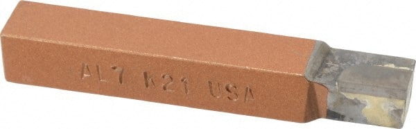 Made in USA - 7/16 x 7/16" Shank, Square Shoulder Turning Single Point Tool Bit - AL-7, Grade K21 - Exact Tooling