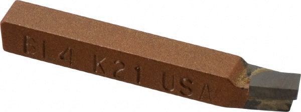Made in USA - 1/4 x 1/4" Shank, Lead Angle Turning Single Point Tool Bit - BL-4, Grade K21 - Exact Tooling