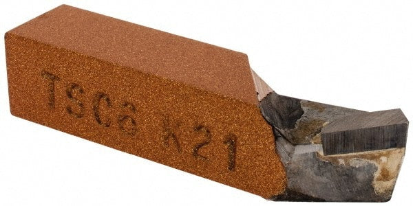 Made in USA - 3/8 x 3/8" Shank, Square Shank Boring Single Point Tool Bit - TSC-6, Grade K21 - Exact Tooling