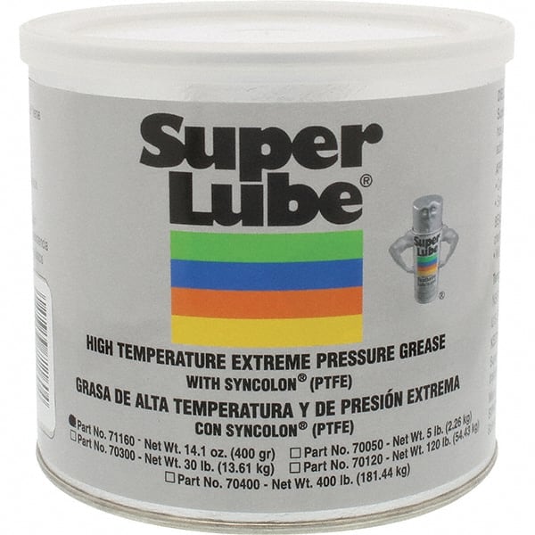Synco Chemical - 400 g Canister Synthetic Extreme Pressure Grease - Translucent White, Extreme Pressure, Food Grade & High Temperature, 475°F Max Temp, NLGIG 2, - Exact Tooling