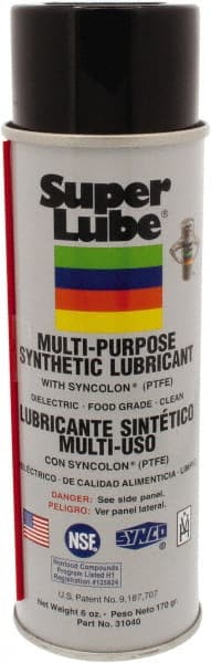 Synco Chemical - 6 oz Aerosol Synthetic General Purpose Grease - Translucent White, Food Grade, 450°F Max Temp, NLGIG 2, - Exact Tooling