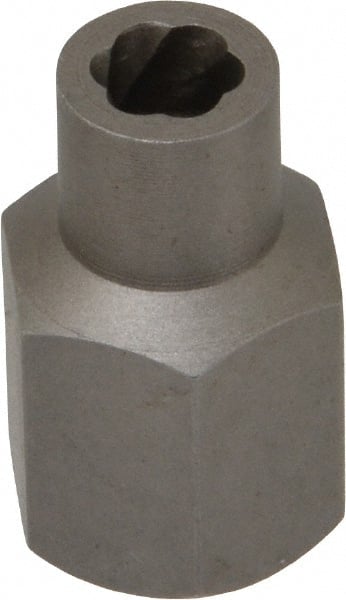 Irwin Hanson - 3/8" Drive Reverse Spiral Flute Hex Bolt Remover - 1/4" Hex, 2" OAL - Exact Tooling