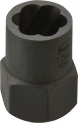 Irwin Hanson - 3/8" Drive Reverse Spiral Flute Hex Bolt Remover - 12mm Hex, 2" OAL - Exact Tooling