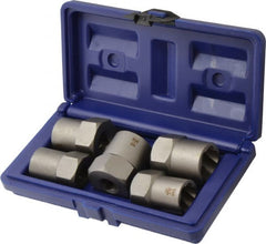 Irwin Hanson - 5 Piece Bolt Extractor Set - 1/2" Drive, Molded Plastic Case - Exact Tooling