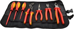 Knipex - 7 Piece Insulated Hand Tool Set - Comes in Tool Roll - Exact Tooling