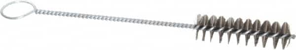 PRO-SOURCE - 3" Long x 7/8" Diam Steel Twisted Wire Bristle Brush - Single Spiral, 10" OAL, 0.008" Wire Diam, 0.16" Shank Diam - Exact Tooling