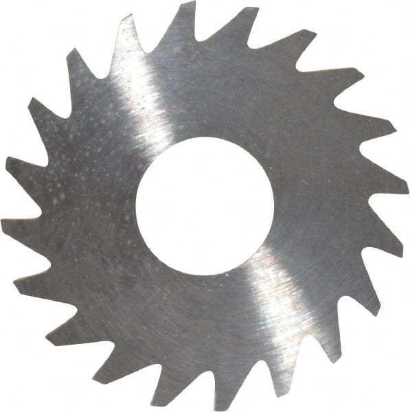 RobbJack - 3/4" Diam x 0.025" Blade Thickness x 1/4" Arbor Hole Diam, 20 Tooth Slitting and Slotting Saw - Arbor Connection, Right Hand, Uncoated, Solid Carbide, Concave Ground - Exact Tooling