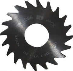 RobbJack - 3/4" Diam x 0.035" Blade Thickness x 1/4" Arbor Hole Diam, 20 Tooth Slitting and Slotting Saw - Arbor Connection, Right Hand, Uncoated, Solid Carbide, Concave Ground - Exact Tooling