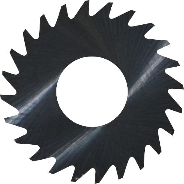 RobbJack - 1" Diam x 0.01" Blade Thickness x 3/8" Arbor Hole Diam, 24 Tooth Slitting and Slotting Saw - Arbor Connection, Right Hand, Uncoated, Solid Carbide, Concave Ground - Exact Tooling