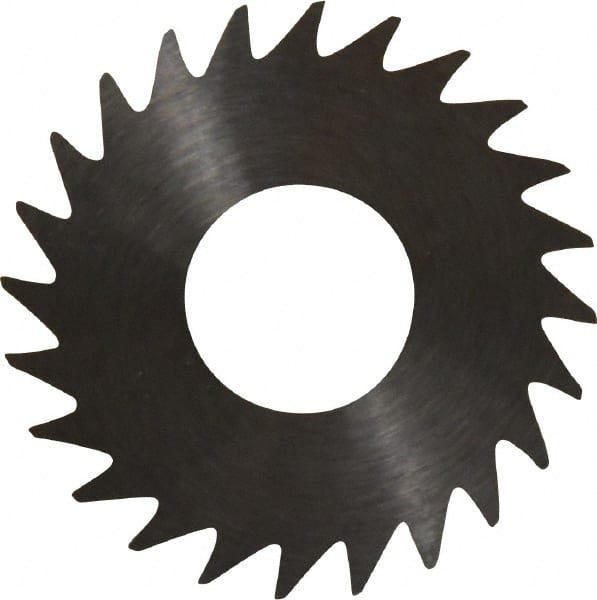 RobbJack - 1" Diam x 0.014" Blade Thickness x 3/8" Arbor Hole Diam, 24 Tooth Slitting and Slotting Saw - Arbor Connection, Right Hand, Uncoated, Solid Carbide, Concave Ground - Exact Tooling