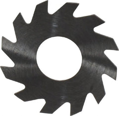 RobbJack - 1" Diam x 0.023" Blade Thickness x 3/8" Arbor Hole Diam, 12 Tooth Slitting and Slotting Saw - Arbor Connection, Right Hand, Uncoated, Solid Carbide, Concave Ground - Exact Tooling