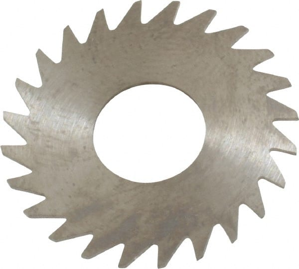 RobbJack - 1" Diam x 0.025" Blade Thickness x 3/8" Arbor Hole Diam, 24 Tooth Slitting and Slotting Saw - Arbor Connection, Right Hand, Uncoated, Solid Carbide, Concave Ground - Exact Tooling