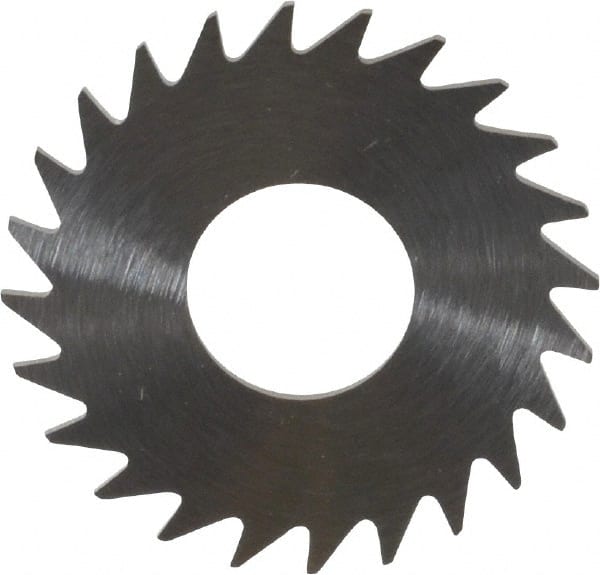 RobbJack - 1" Diam x 0.028" Blade Thickness x 3/8" Arbor Hole Diam, 24 Tooth Slitting and Slotting Saw - Arbor Connection, Right Hand, Uncoated, Solid Carbide, Concave Ground - Exact Tooling