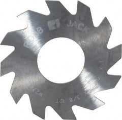 RobbJack - 1" Diam x 0.04" Blade Thickness x 3/8" Arbor Hole Diam, 12 Tooth Slitting and Slotting Saw - Arbor Connection, Right Hand, Uncoated, Solid Carbide, Concave Ground - Exact Tooling