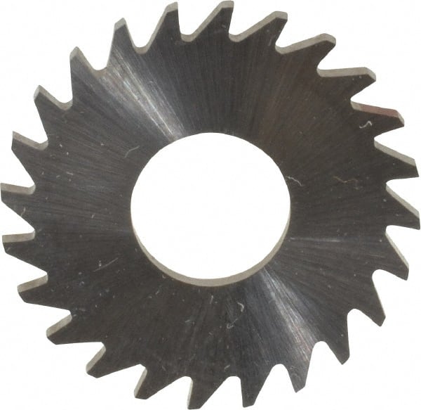 RobbJack - 1" Diam x 1/16" Blade Thickness x 3/8" Arbor Hole Diam, 24 Tooth Slitting and Slotting Saw - Arbor Connection, Right Hand, Uncoated, Solid Carbide, Concave Ground - Exact Tooling