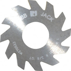 RobbJack - 1" Diam x 0.0781" Blade Thickness x 3/8" Arbor Hole Diam, 12 Tooth Slitting and Slotting Saw - Arbor Connection, Right Hand, Uncoated, Solid Carbide, Concave Ground - Exact Tooling