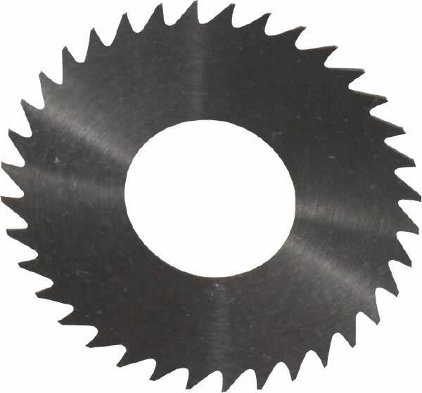 RobbJack - 1-1/4" Diam x 0.014" Blade Thickness x 1/2" Arbor Hole Diam, 36 Tooth Slitting and Slotting Saw - Arbor Connection, Right Hand, Uncoated, Solid Carbide, Concave Ground - Exact Tooling