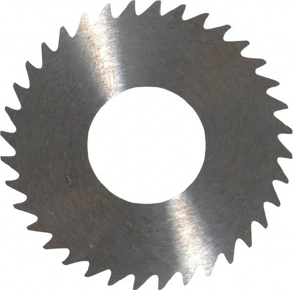 RobbJack - 1-1/4" Diam x 0.018" Blade Thickness x 1/2" Arbor Hole Diam, 36 Tooth Slitting and Slotting Saw - Arbor Connection, Right Hand, Uncoated, Solid Carbide, Concave Ground - Exact Tooling