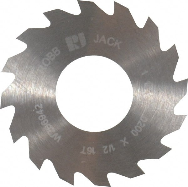 RobbJack - 1-1/4" Diam x 0.02" Blade Thickness x 1/2" Arbor Hole Diam, 16 Tooth Slitting and Slotting Saw - Arbor Connection, Right Hand, Uncoated, Solid Carbide, Concave Ground - Exact Tooling