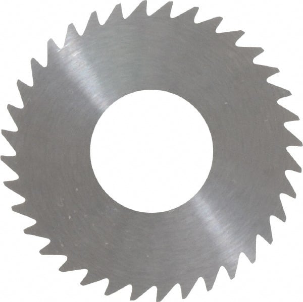 RobbJack - 1-1/4" Diam x 0.028" Blade Thickness x 1/2" Arbor Hole Diam, 36 Tooth Slitting and Slotting Saw - Arbor Connection, Right Hand, Uncoated, Solid Carbide, Concave Ground - Exact Tooling